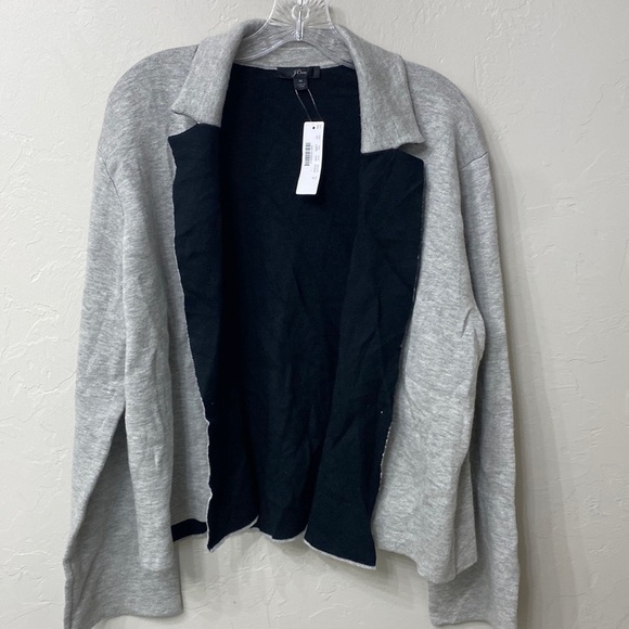 J.Crew Grey open front sweater blazer size M.NWT - Picture 4 of 13